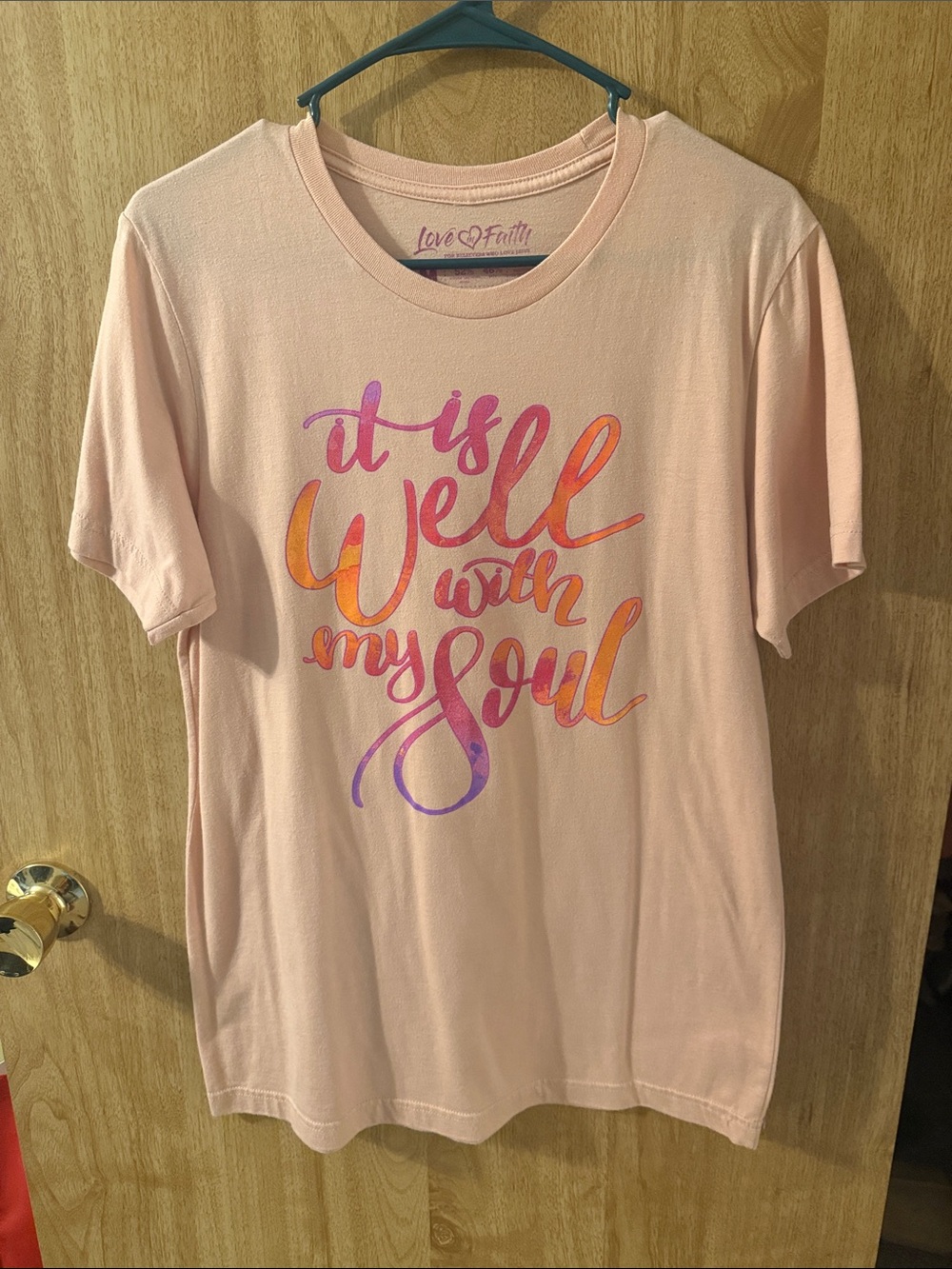 Pink Graphic Tee - "It Is Well With My Soul"